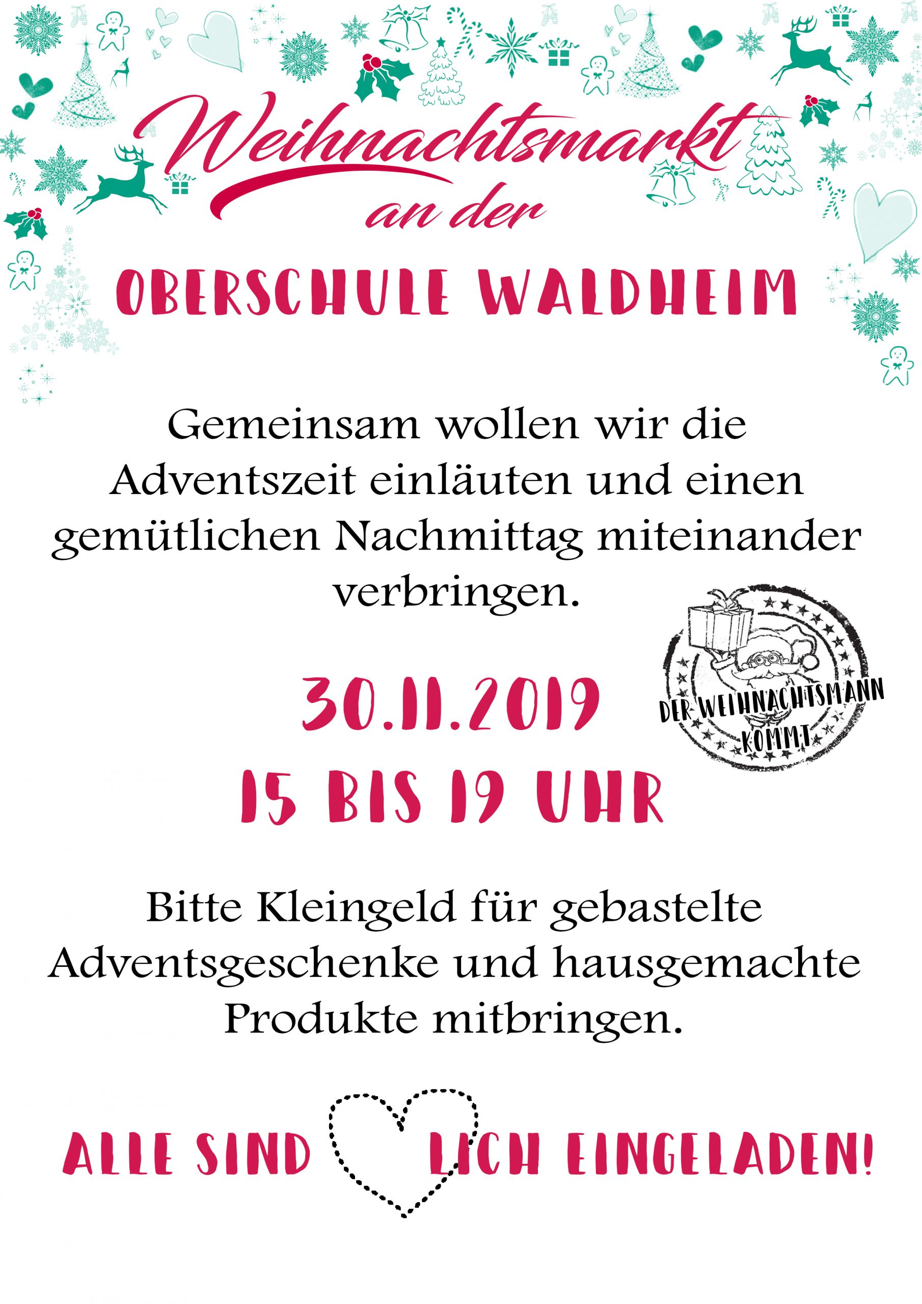 2019_Weihnachtsmarkt_Flyer Oberschule Waldheim